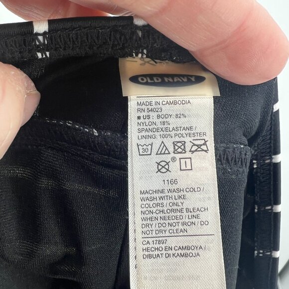 Old Navy Black White Striped Swim Shorts Women's XL - Picture 3 of 4